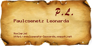 Paulcsenetz Leonarda névjegykártya